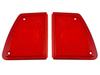 Afbeeldingen van set knipperlichtglazen achterzijde, links en rechts, ROOD