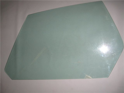 Picture of door window glass, green tinted, left