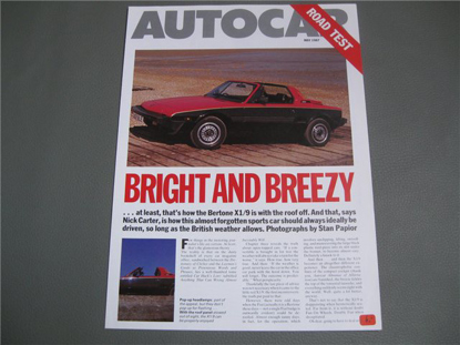 Picture of Bertone X 1/9 1987, English