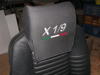 Picture of seat cover tops with embroidered X 1/9 logo, 1500