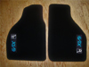 Picture of set of 2 carpet floor mats, black, X 1/9 in blue