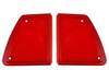 Afbeeldingen van set knipperlichtglazen achterzijde, links en rechts, ROOD