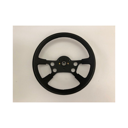 Picture of steering wheel, leather, original, NEW, BLACK